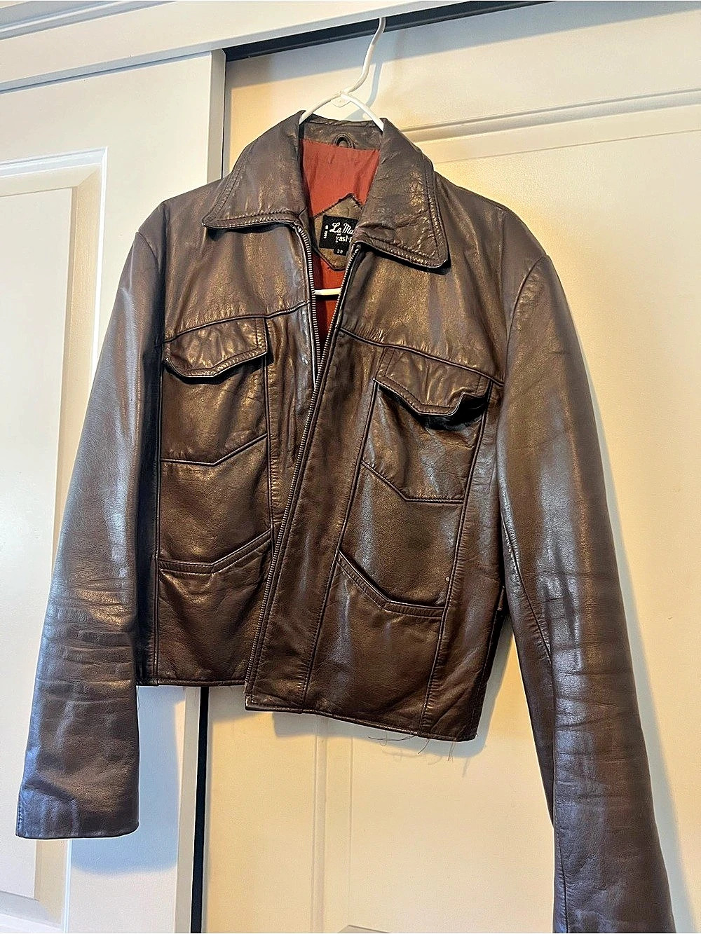LaMar Fashion Brown Leather Jacket Size 38